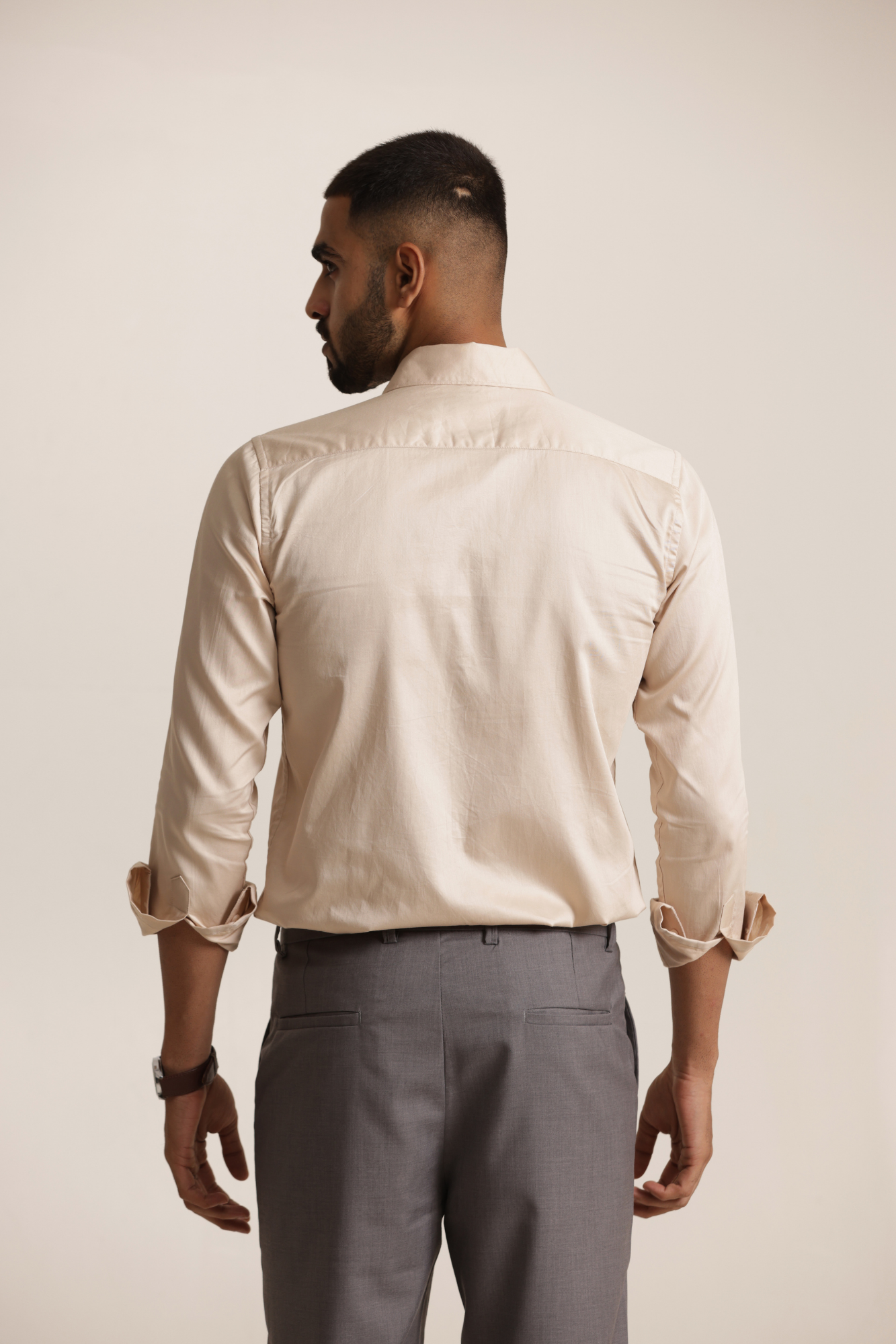 Essential Satin Shirt - Beige