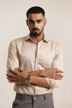 Essential Satin Shirt - Beige