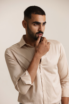 Essential Satin Shirt - Beige