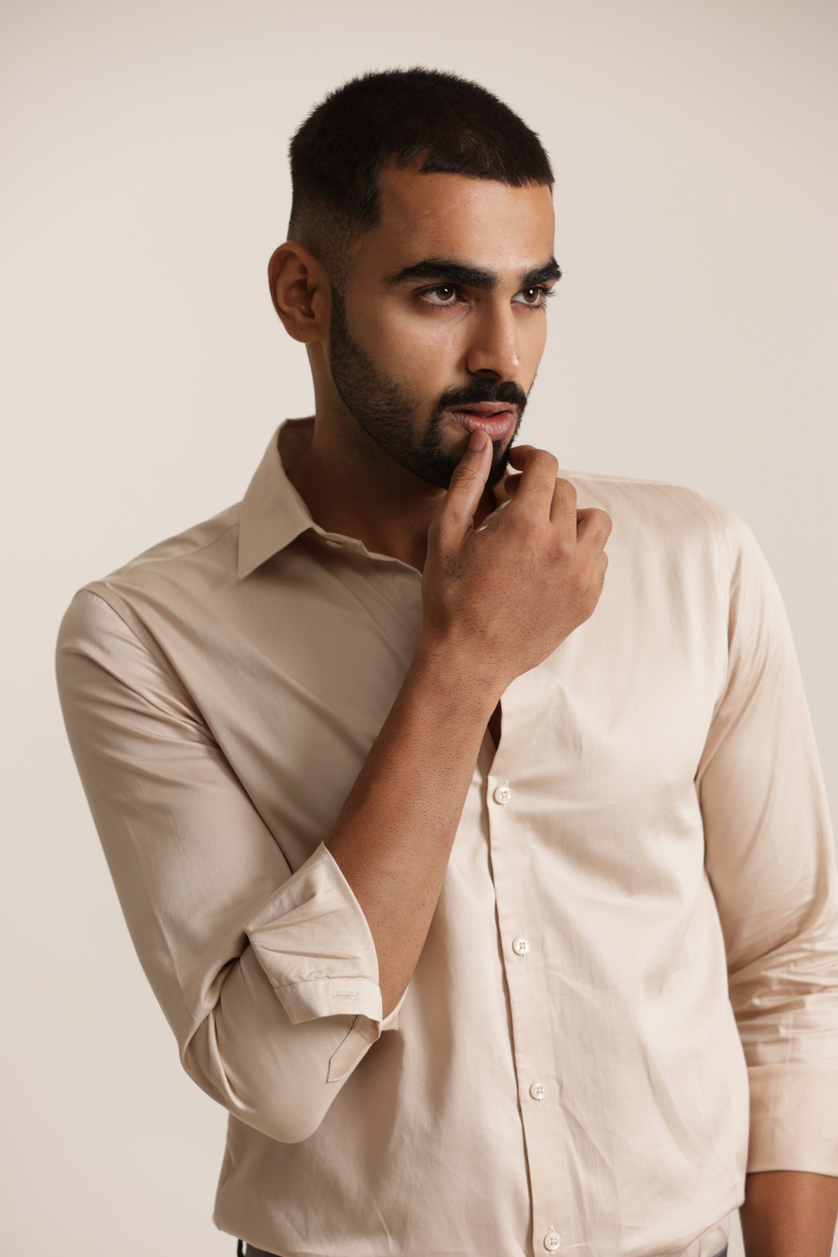 Essential Satin Shirt - Beige