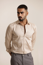 Essential Satin Shirt - Beige