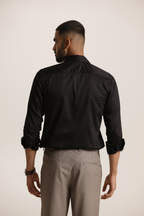Essential Satin Shirt - Black