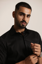 Essential Satin Shirt - Black