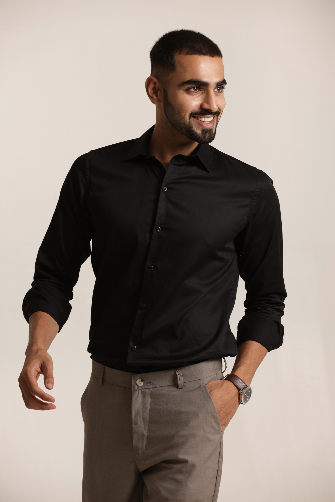 Essential Satin Shirt - Black