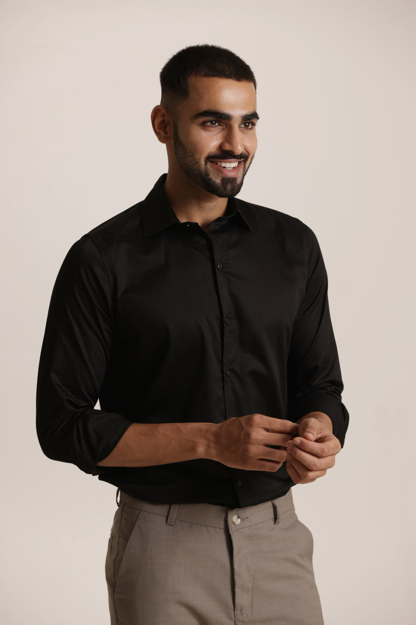 Essential Satin Shirt - Black