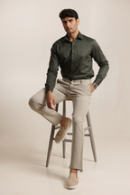 Essential Satin Shirt - Bottle Green