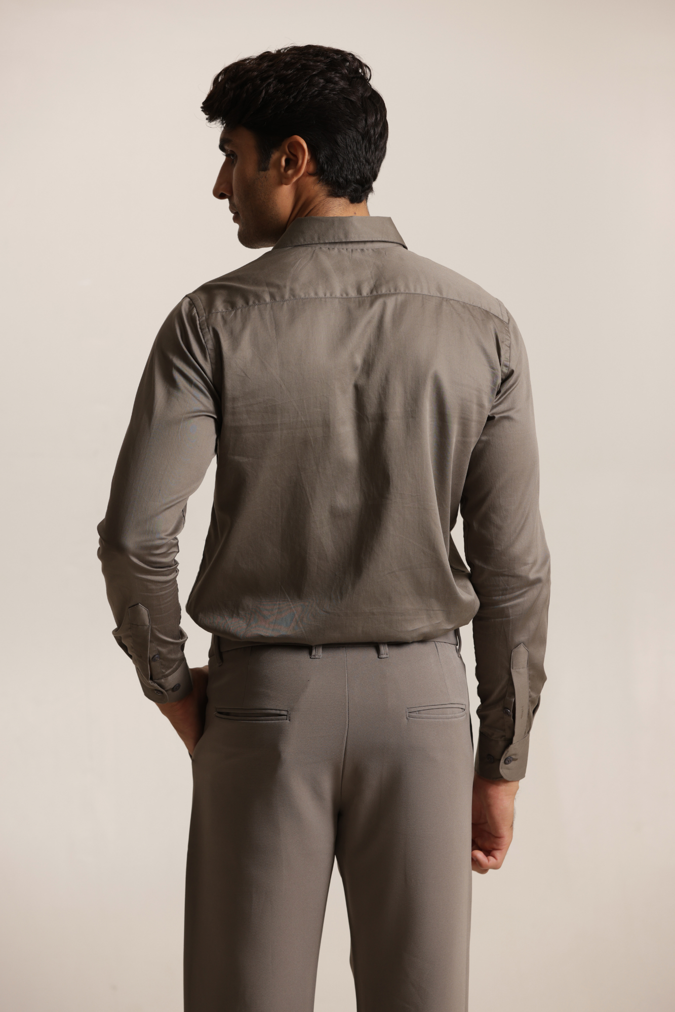 Essential Satin Shirt - Brown