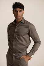 Essential Satin Shirt - Brown