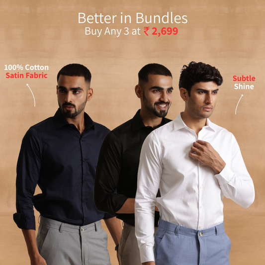 Essential Satin Shirt Combo Pick Any 3 Shirts At 2699