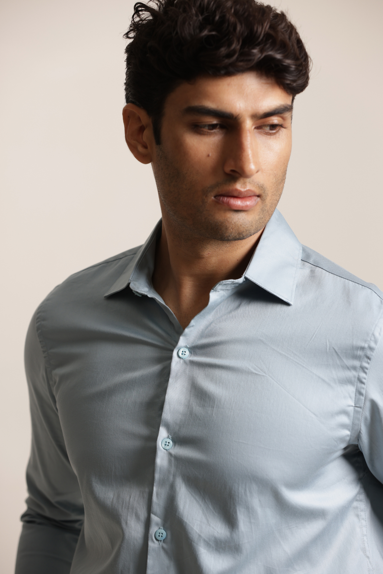 Essential Satin Shirt - Gerent Grey