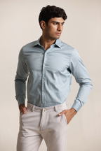Essential Satin Shirt - Gerent Grey