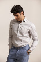 Essential Satin Shirt - Light Grey