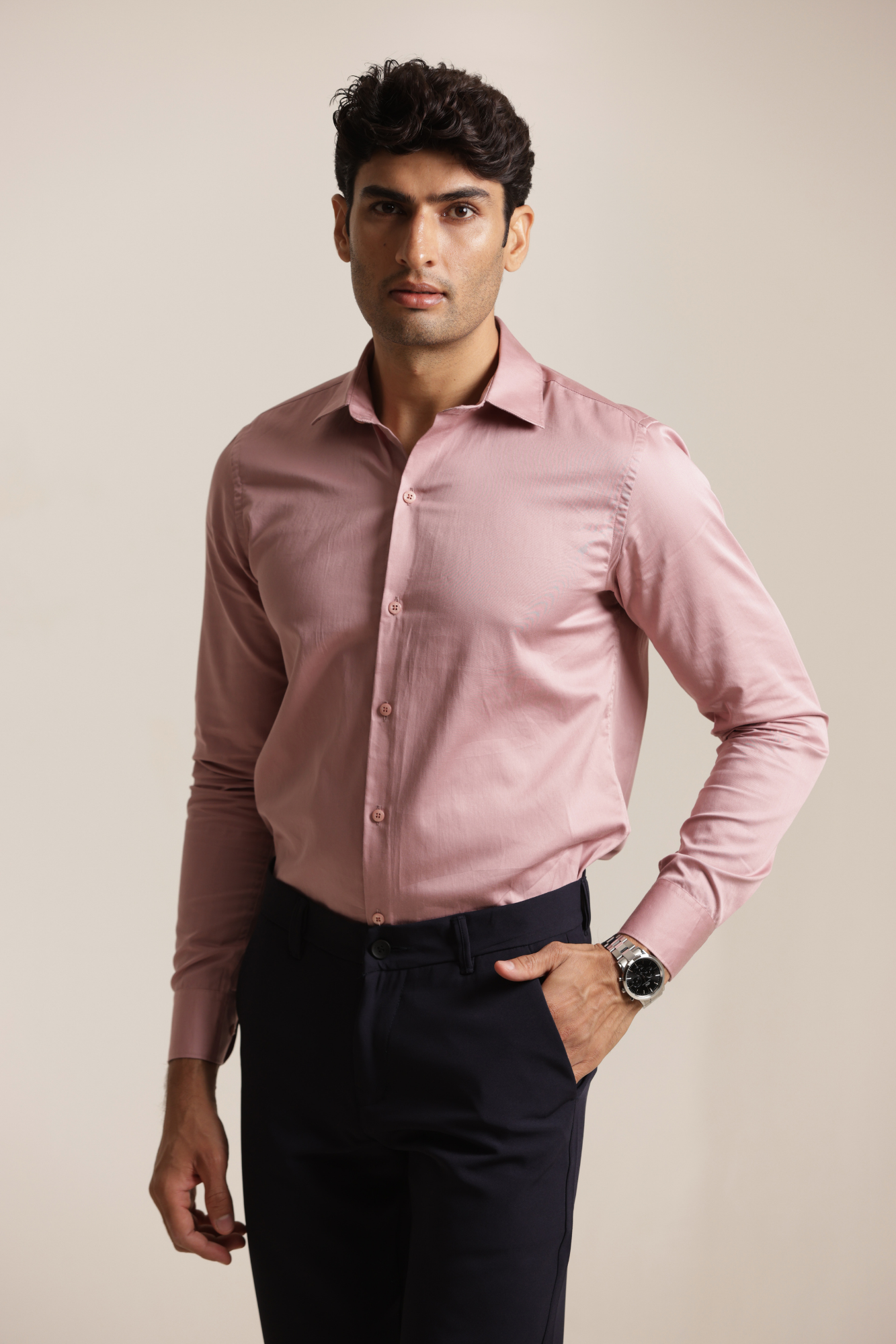Essential Satin Shirt - Pink