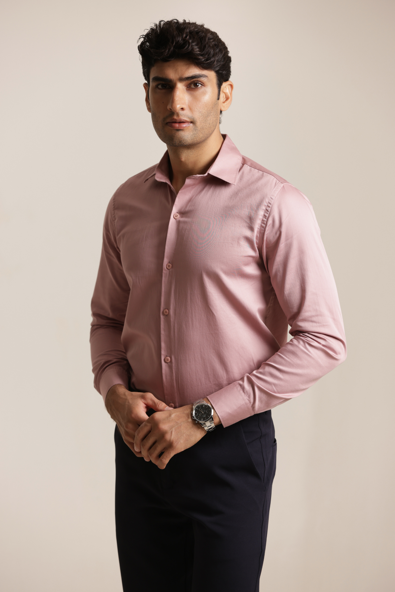 Essential Satin Shirt - Pink