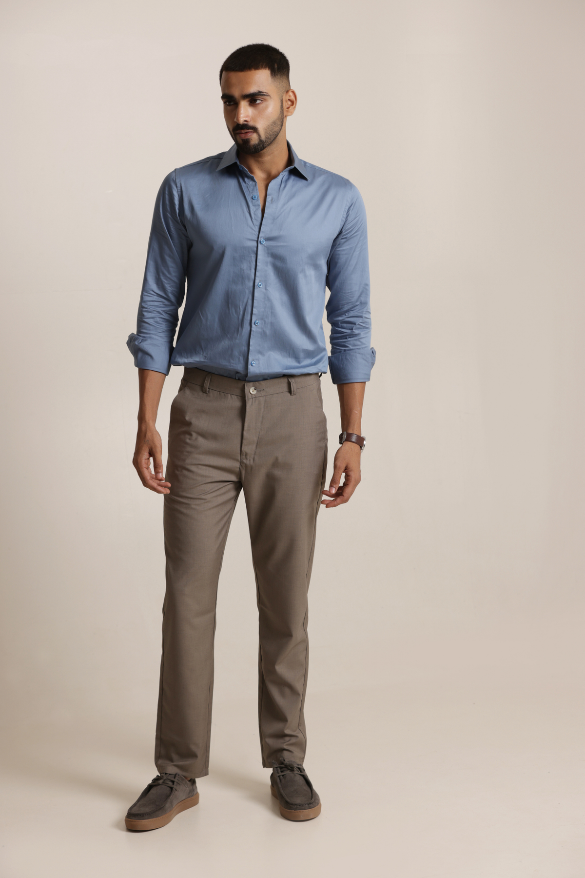 Essential Satin Shirt - Stone Blue