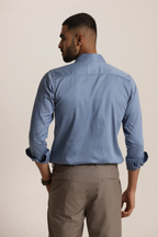 Essential Satin Shirt - Stone Blue