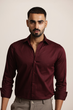 Essential Satin Shirt - Wine