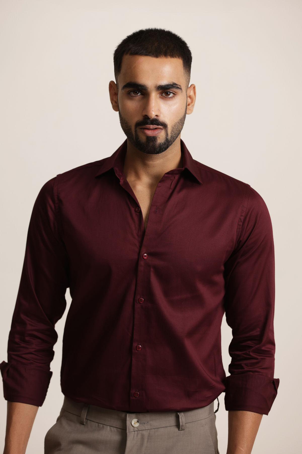 Essential Satin Shirt - Wine