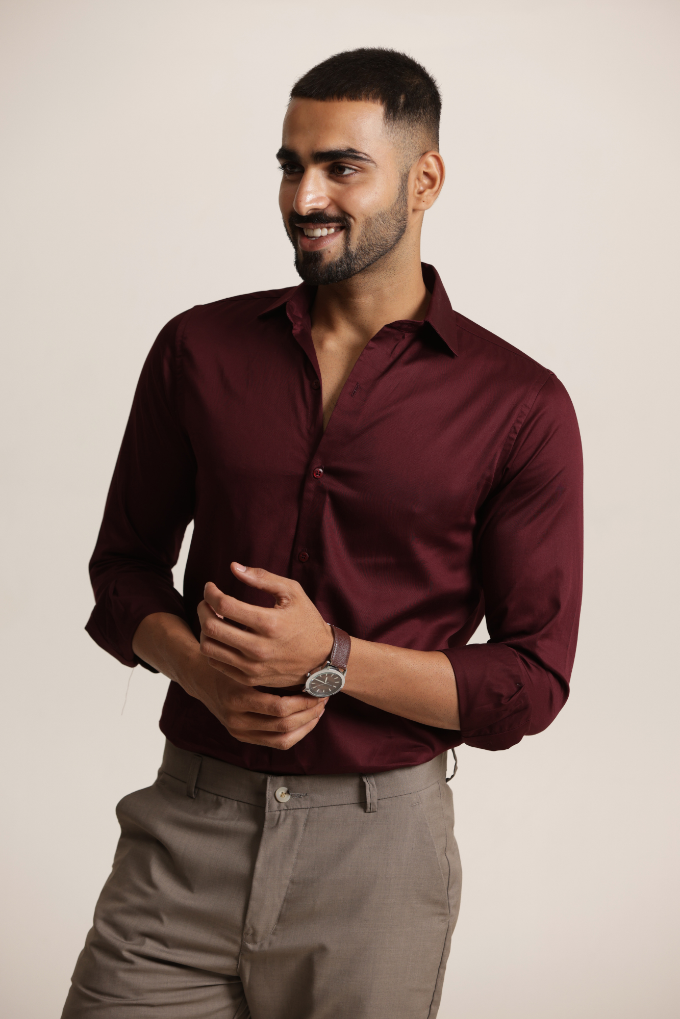Essential Satin Shirt - Wine