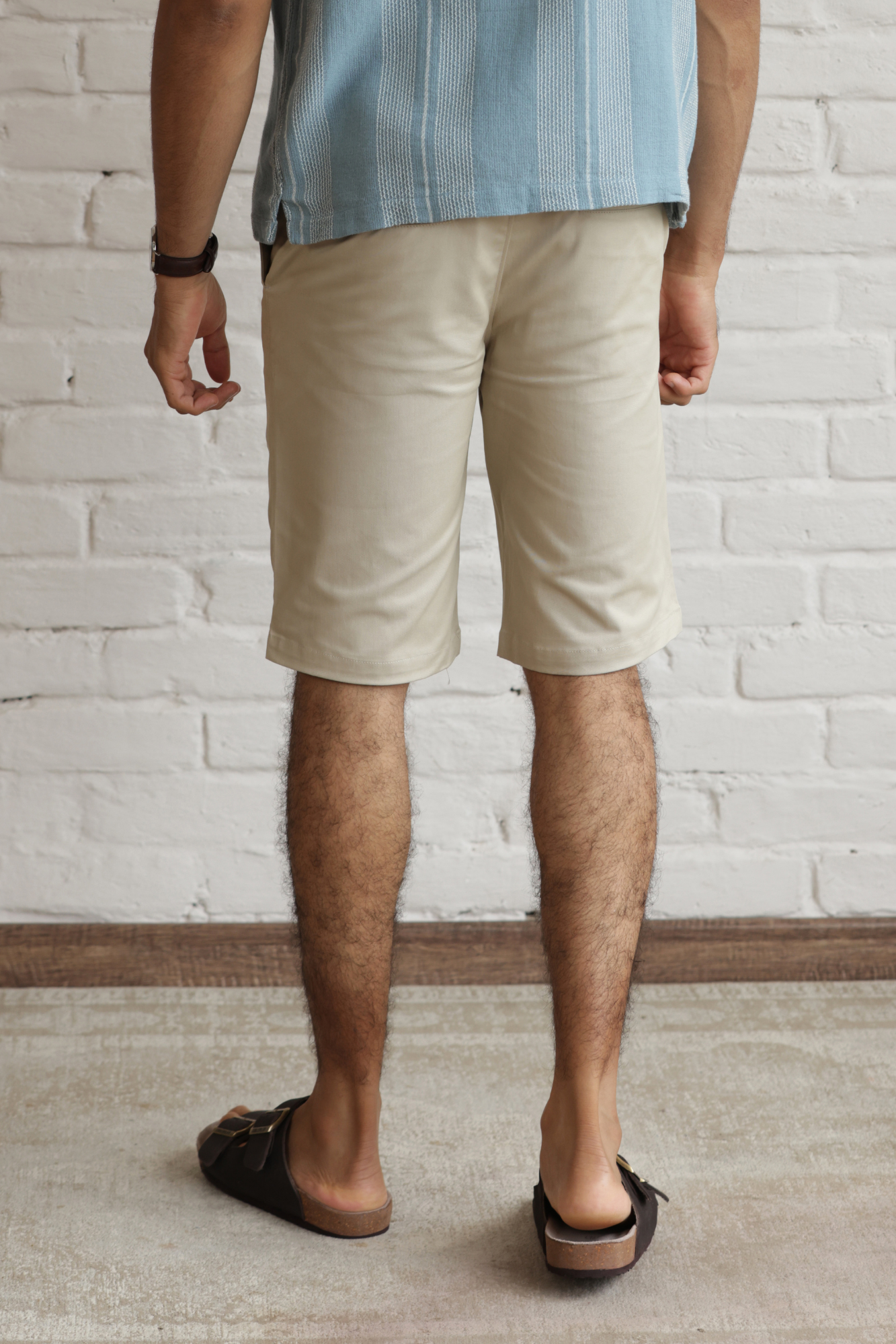 Classic Slim Fit Chinos Shorts Cream