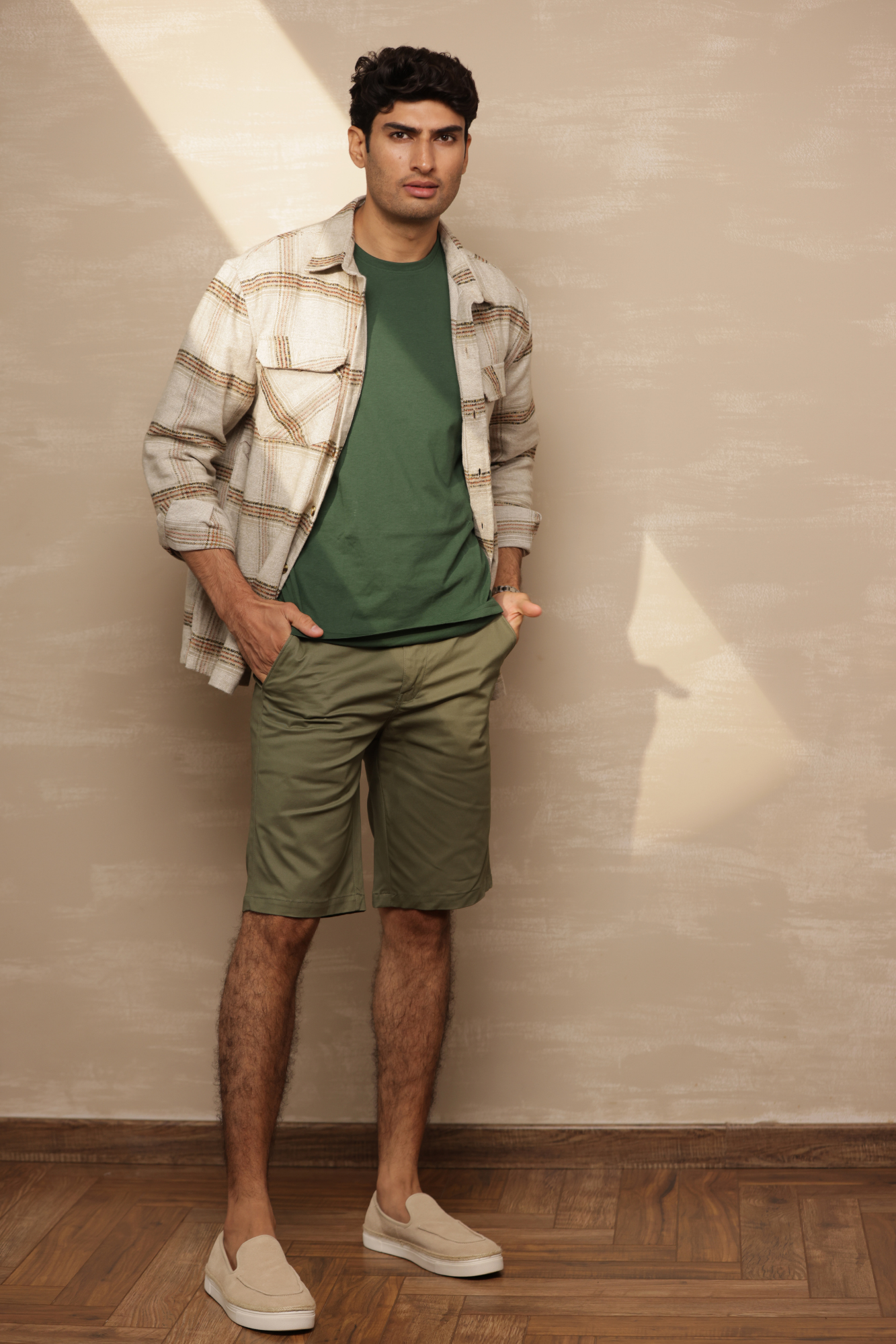 Classic Slim Fit Chinos Shorts Green