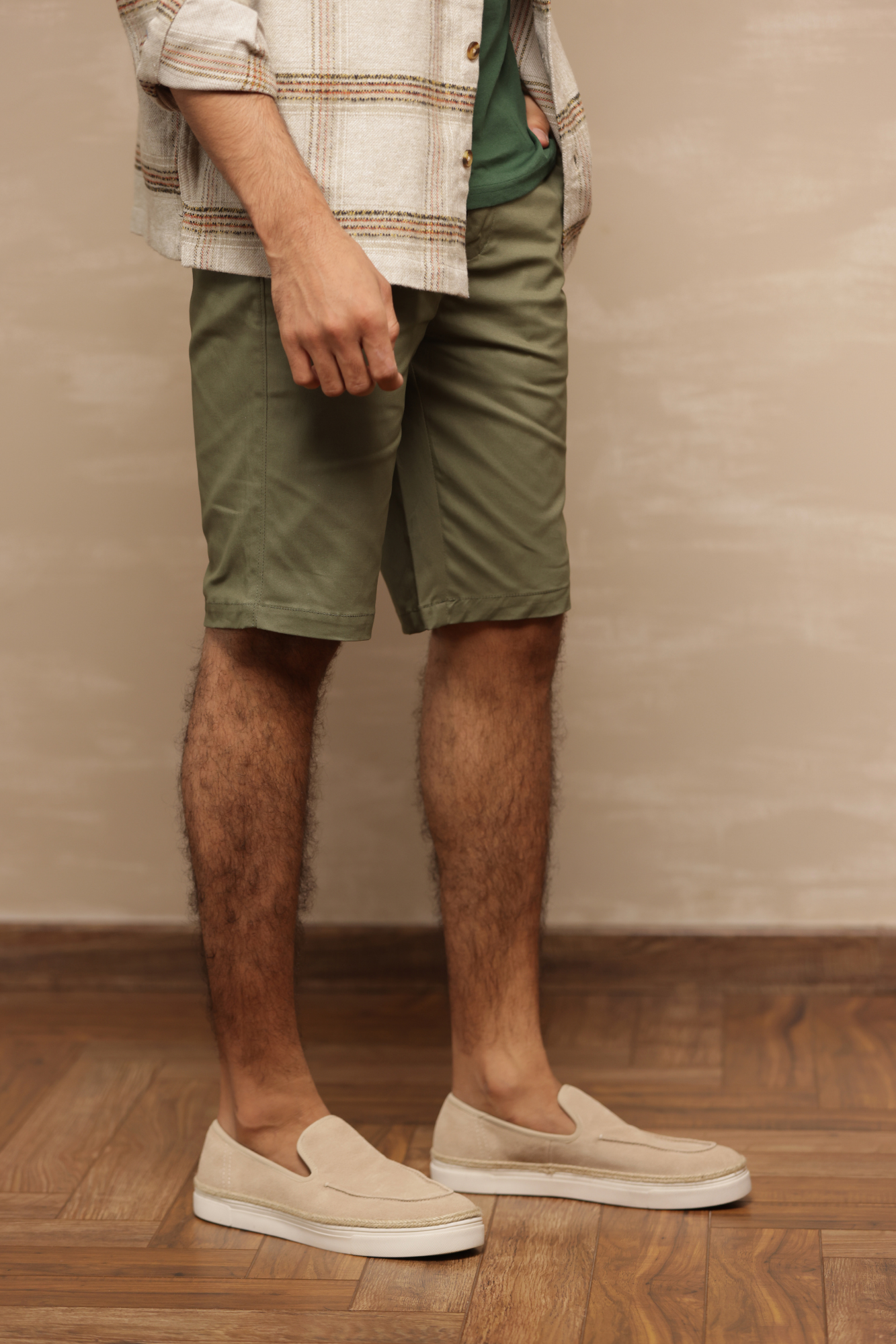 Classic Slim Fit Chinos Shorts Green