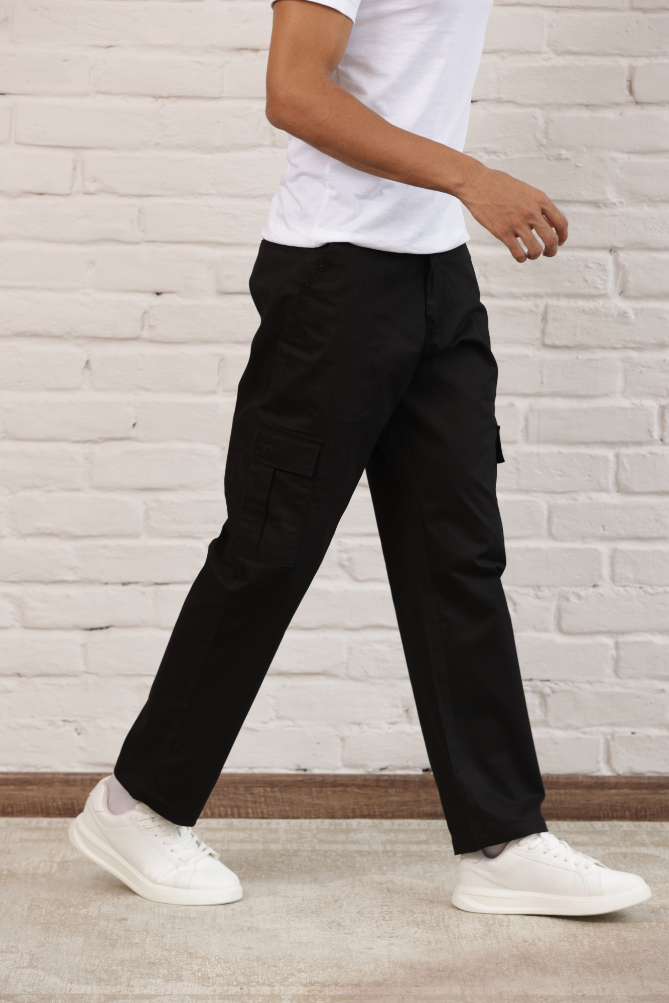 Classic Regular Fit Cargo Side Pocket Black