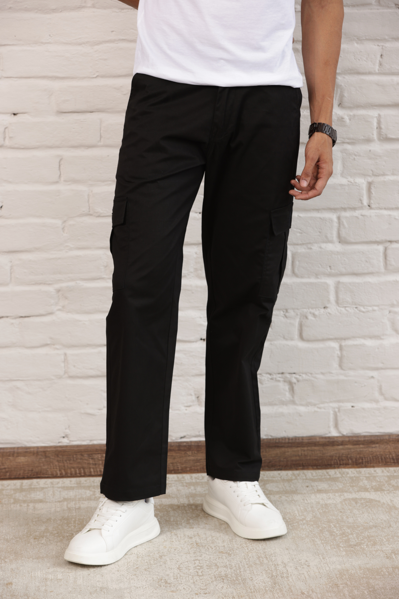 Classic Regular Fit Cargo Side Pocket Black