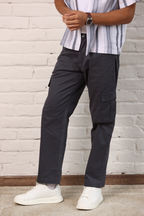 Classic Regular Fit Cargo Side Pocket Dark Grey