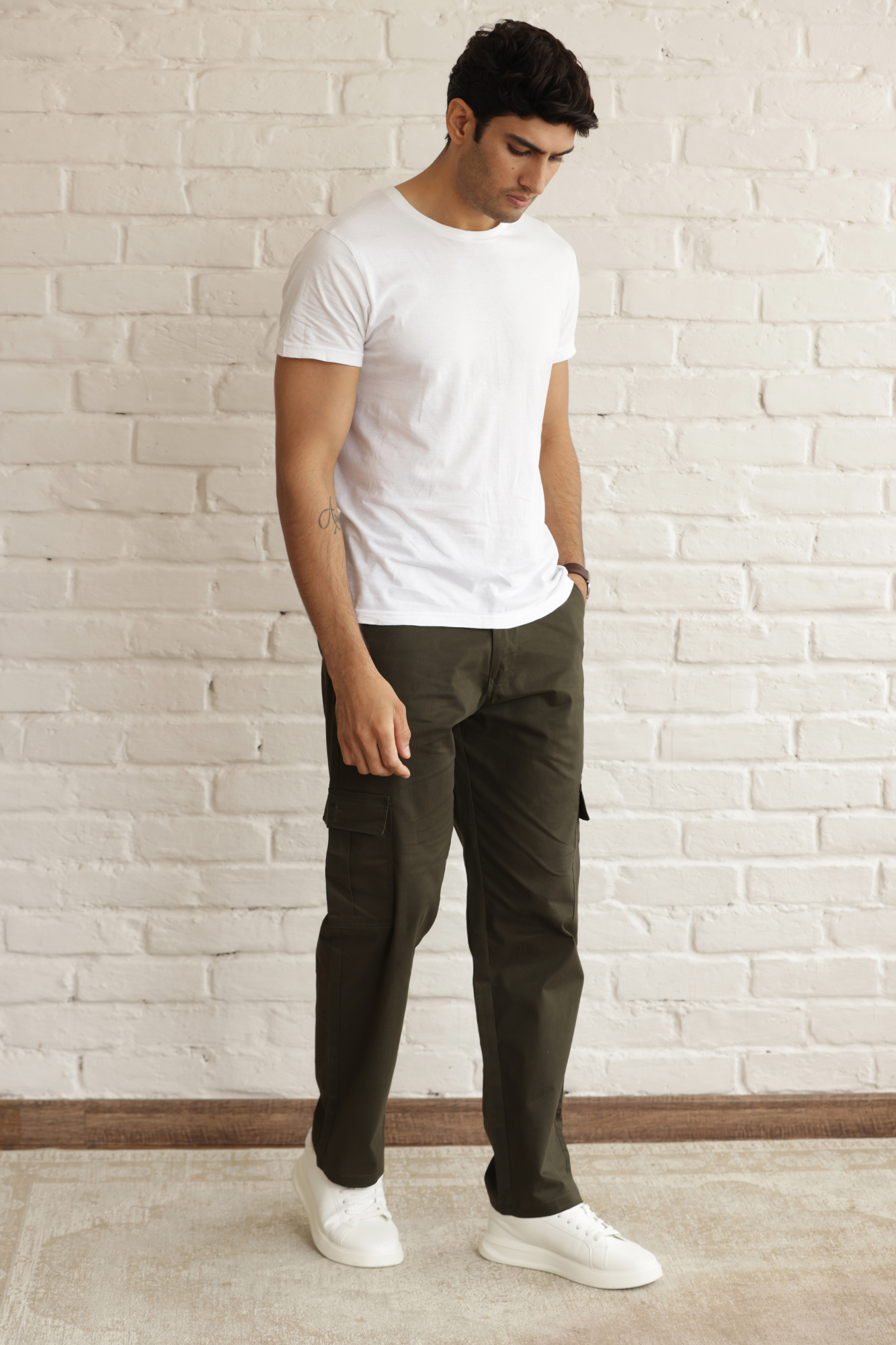 Classic Regular Fit Cargo Side Pocket Green