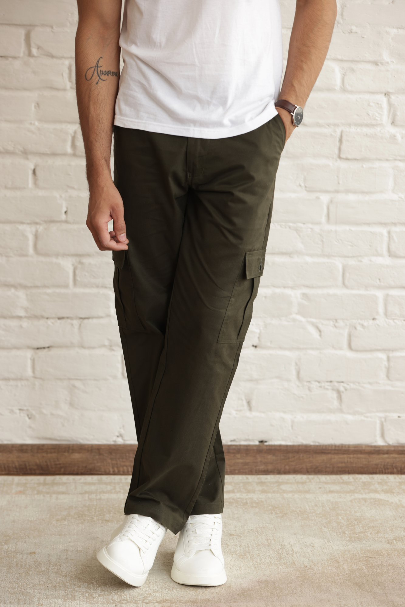 Classic Regular Fit Cargo Side Pocket Green