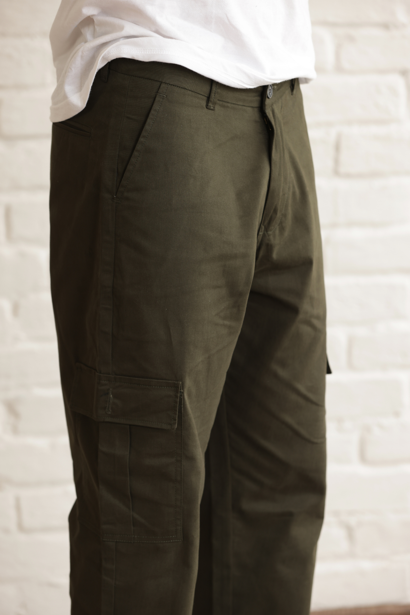 Classic Regular Fit Cargo Side Pocket Green