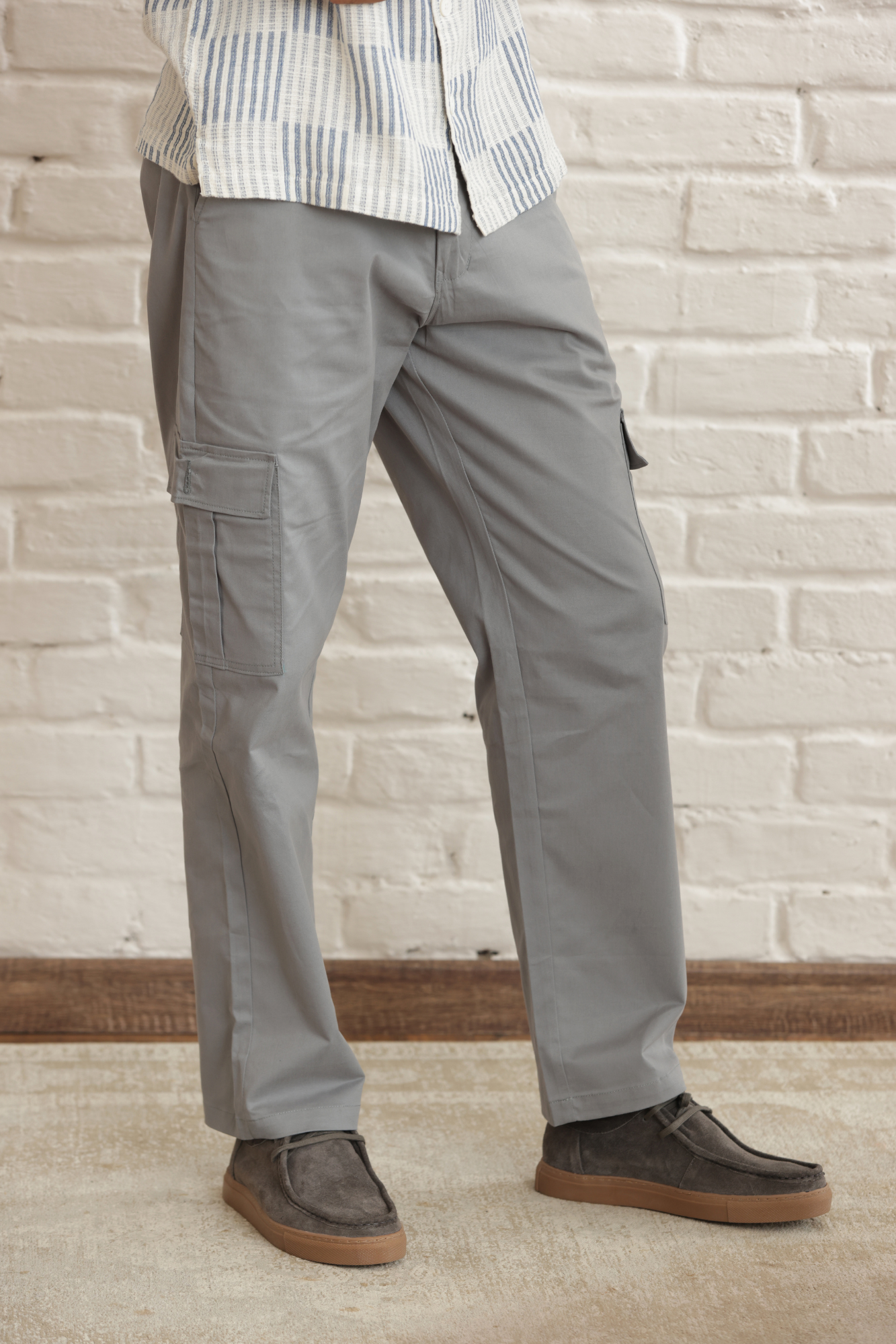 Classic Regular Fit Cargo Side Pocket Grey