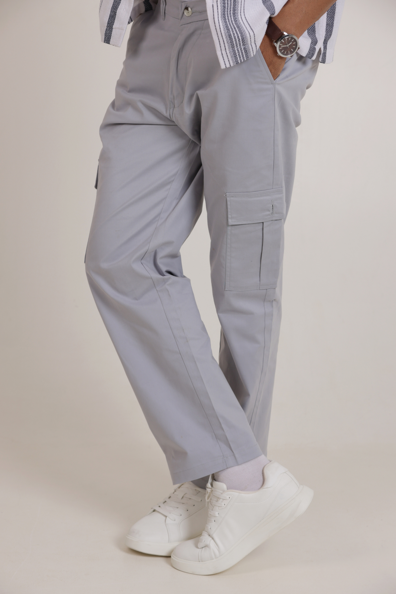 Classic Regular Fit Cargo Side Pocket Light Blue