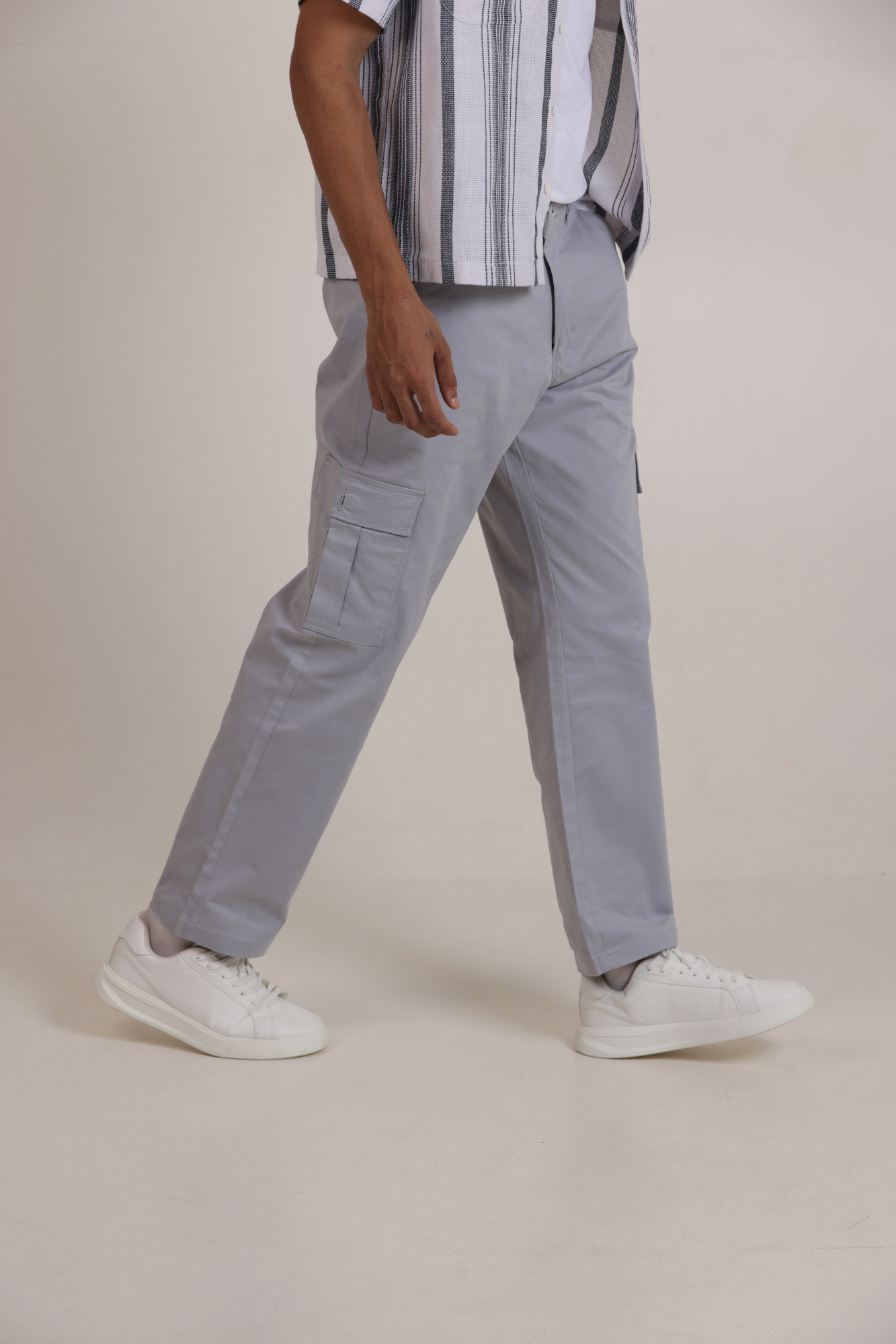 Classic Regular Fit Cargo Side Pocket Light Blue