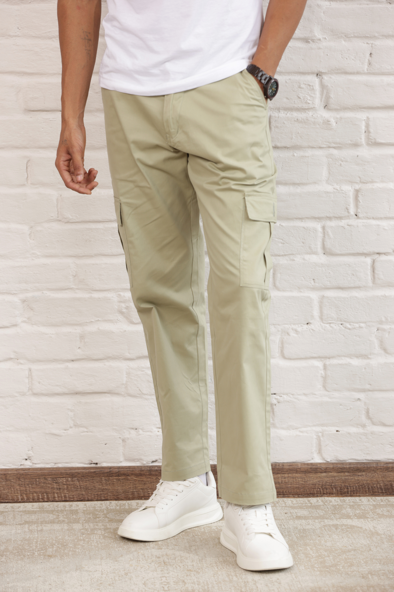 Classic Regular Fit Cargo Side Pocket Light Green