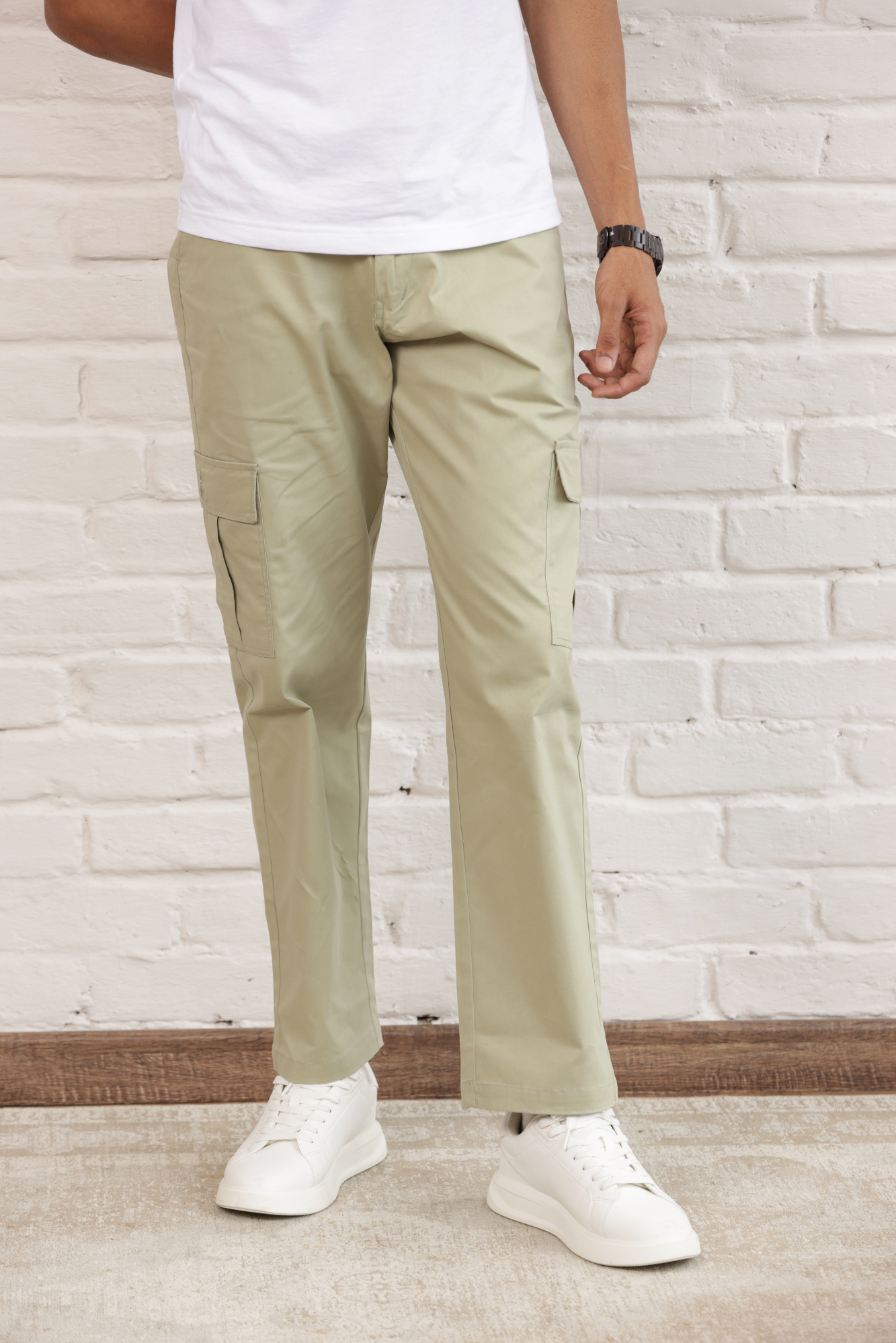 Classic Regular Fit Cargo Side Pocket Light Green