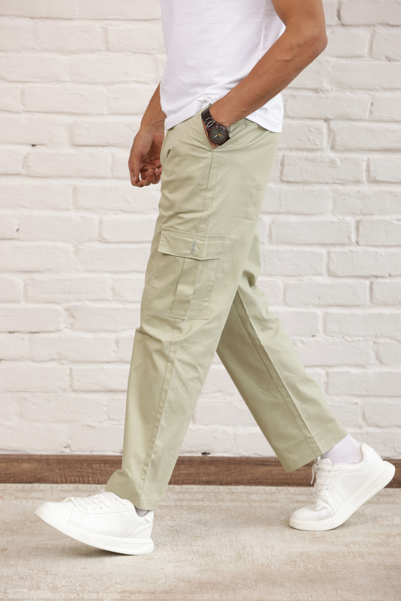 Classic Regular Fit Cargo Side Pocket Light Green