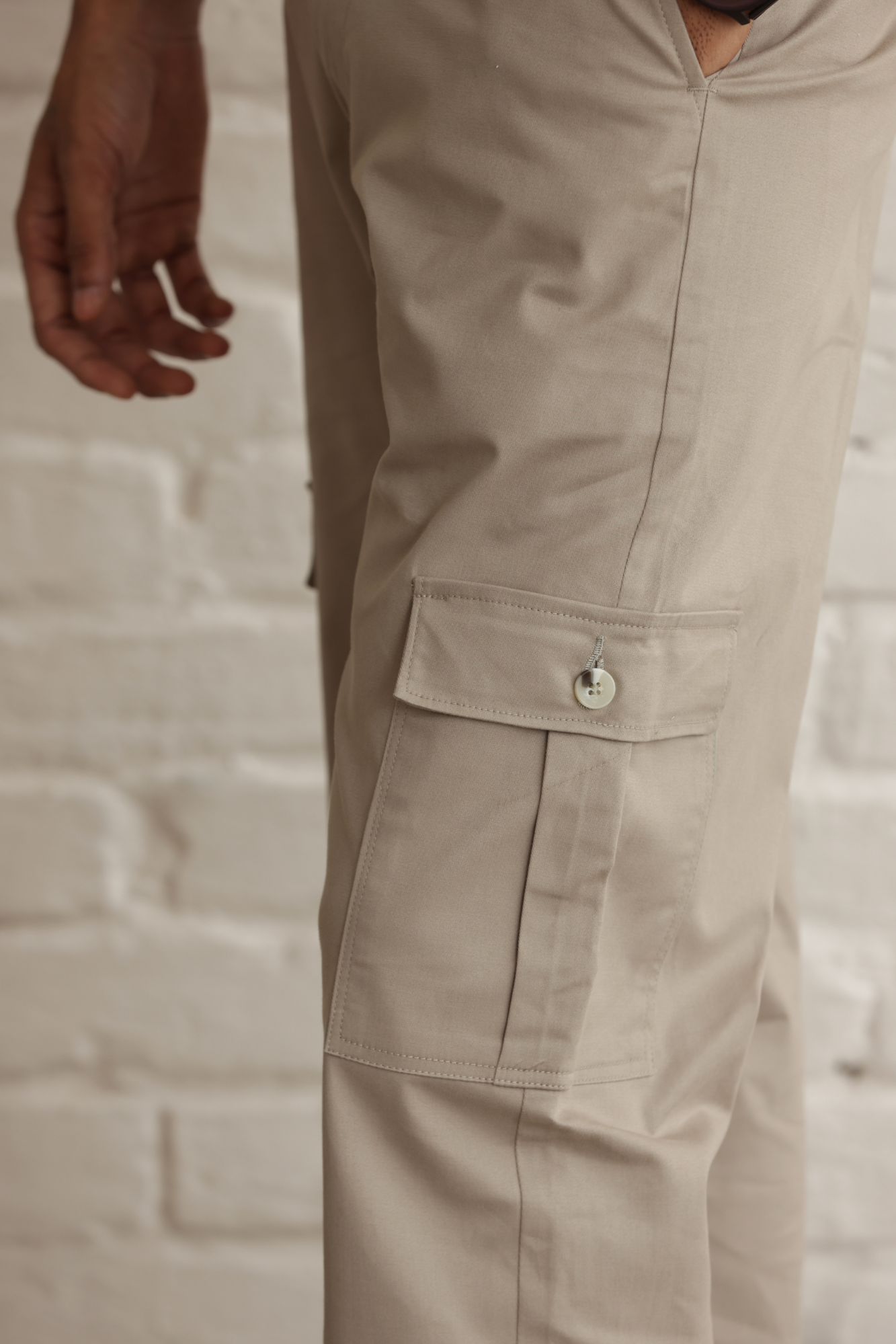 Classic Regular Fit Cargo Side Pocket Light Grey