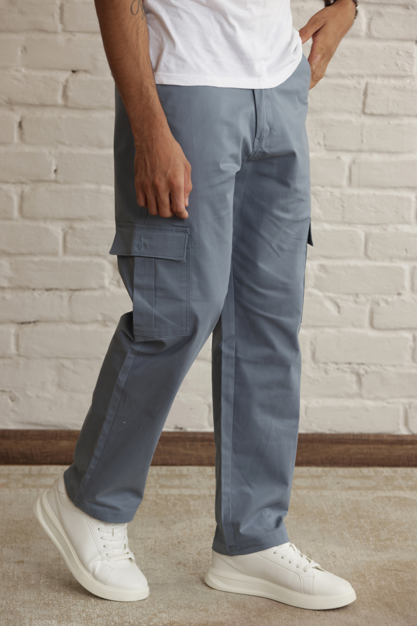 Classic Regular Fit Cargo Side Pocket Sky Blue