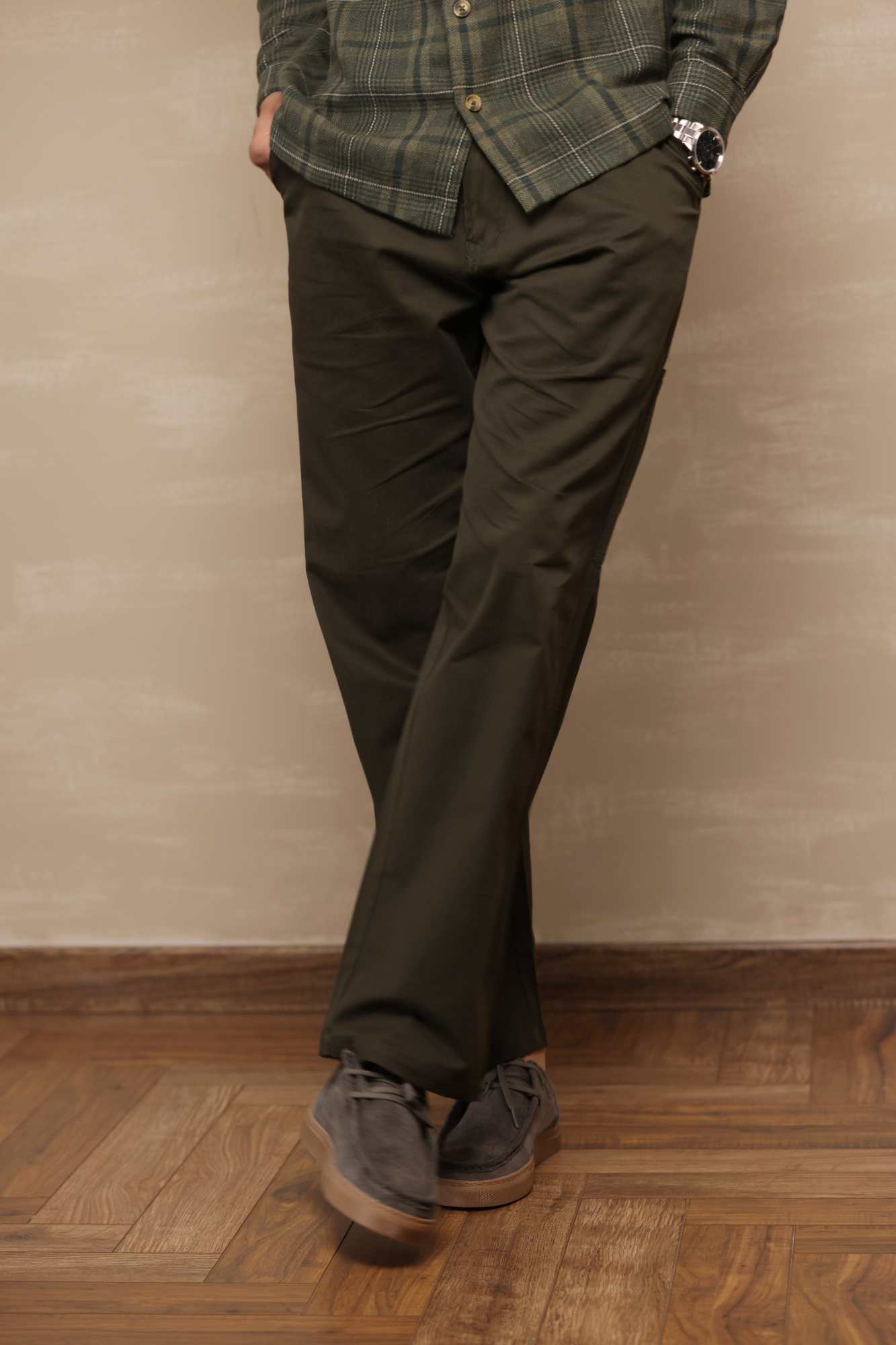Classic Regular Fit Cargo Back Pocket Green