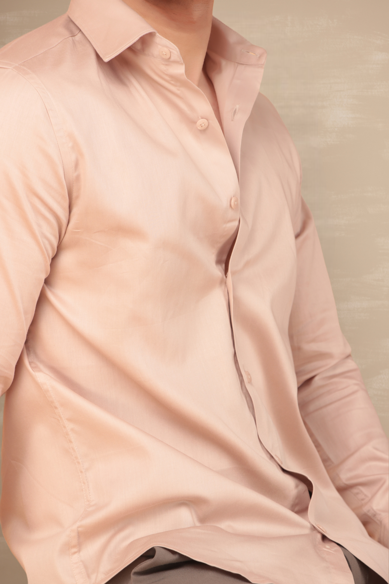 Essential Satin Shirt Beige