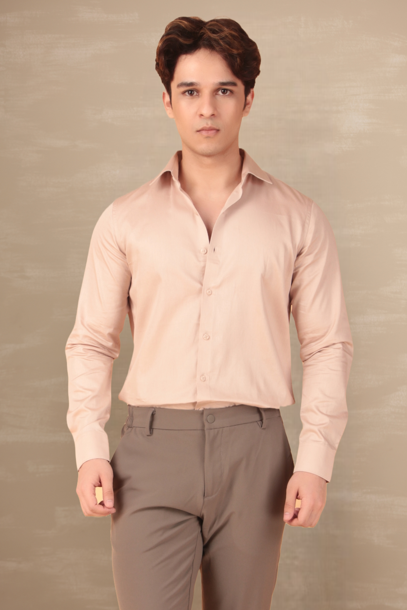 Essential Satin Shirt Beige