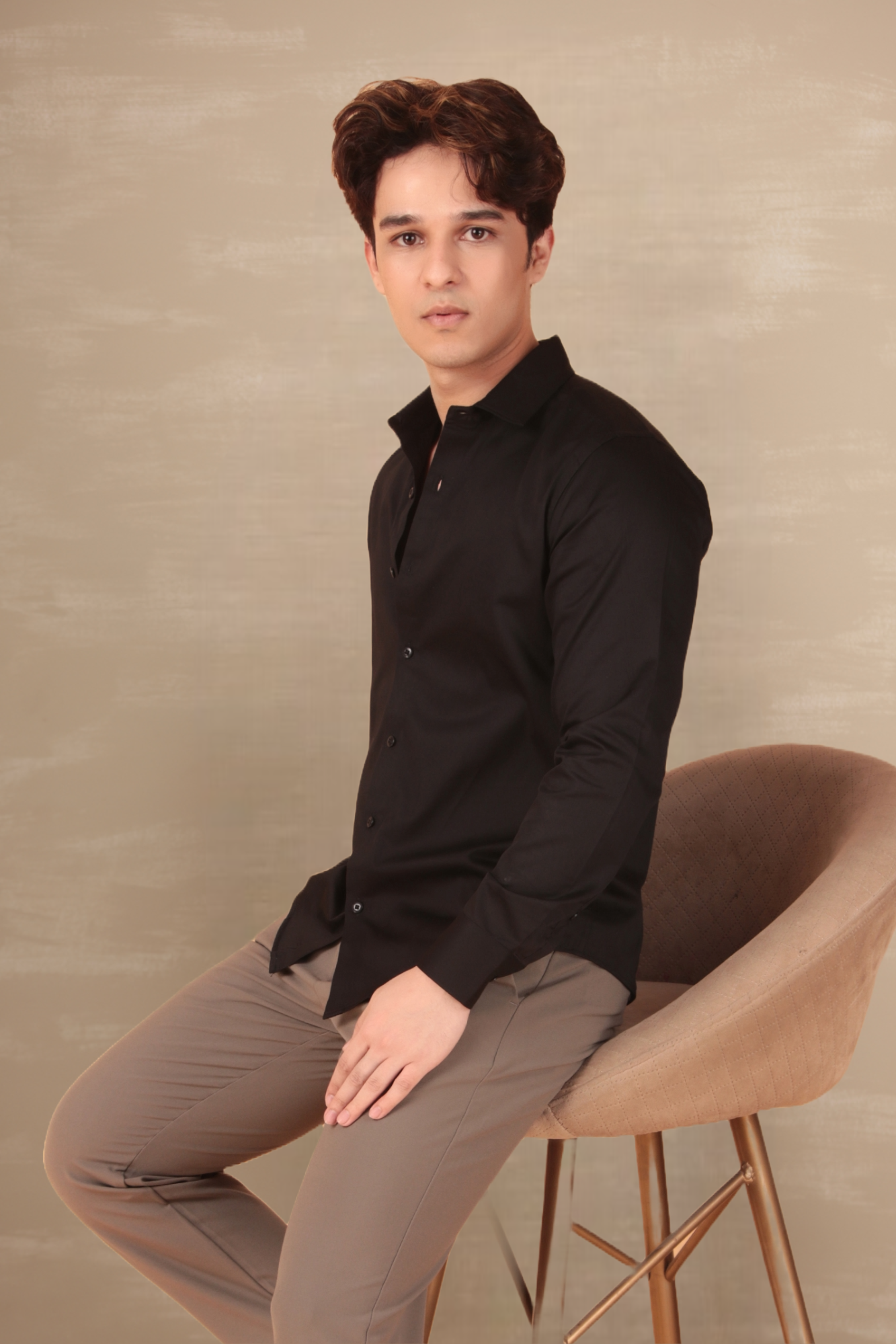 Essential Satin Shirt Black