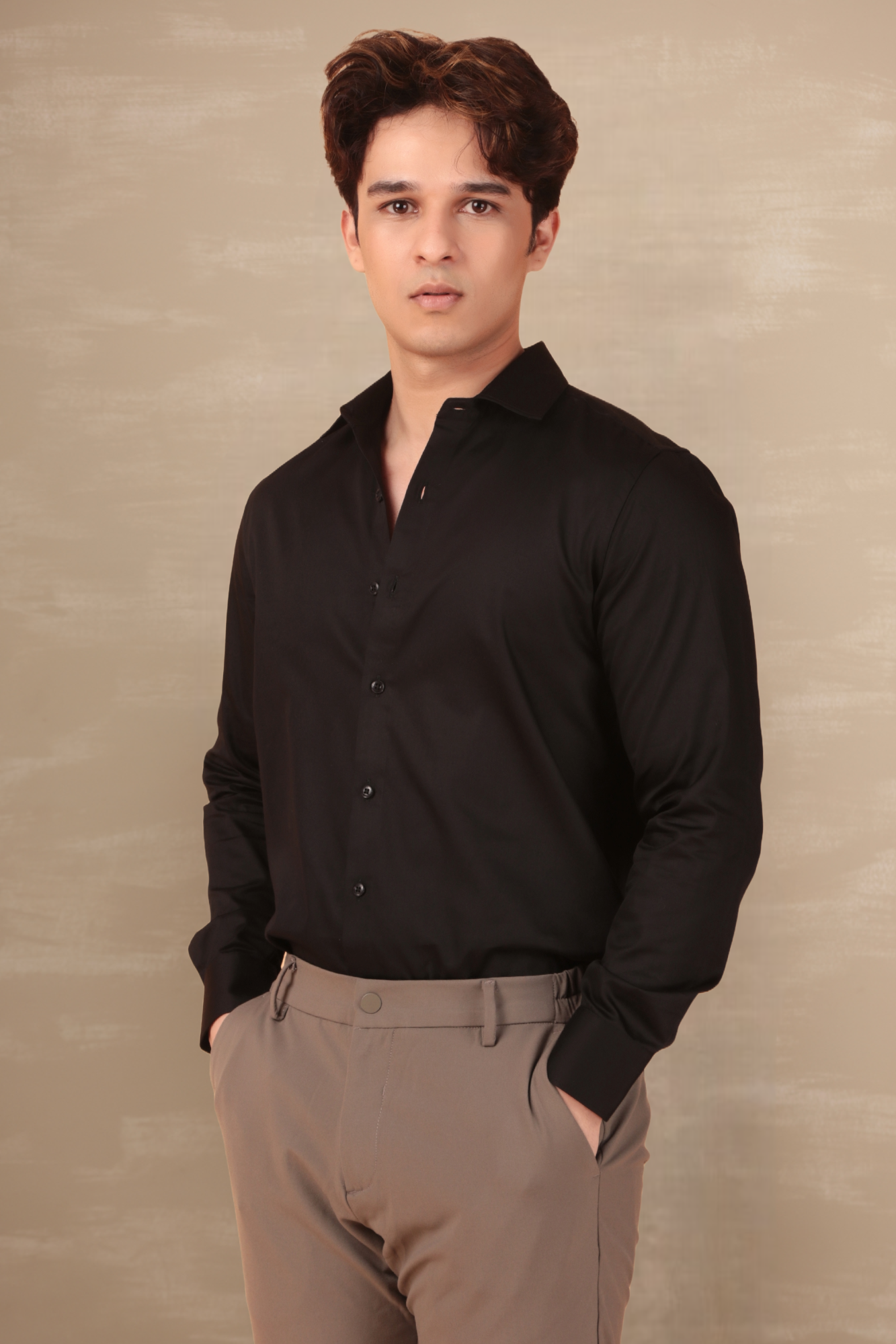 Essential Satin Shirt Black