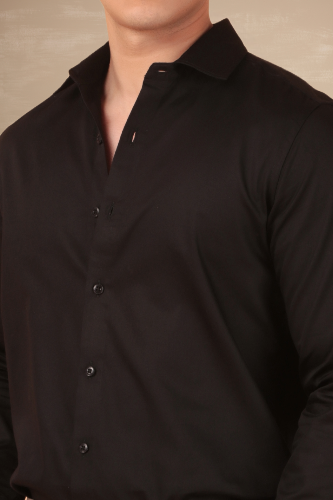 Essential Satin Shirt Black