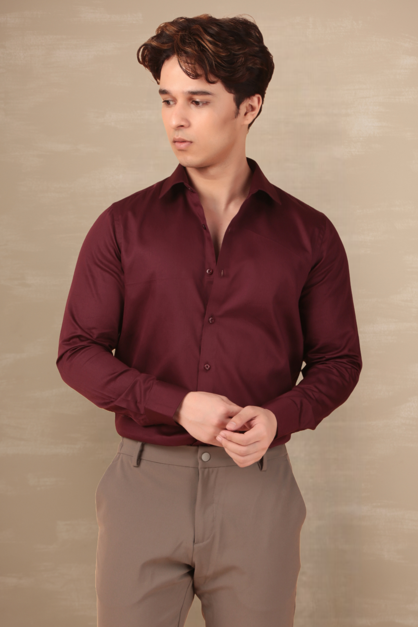 Essential Satin Shirt Wine