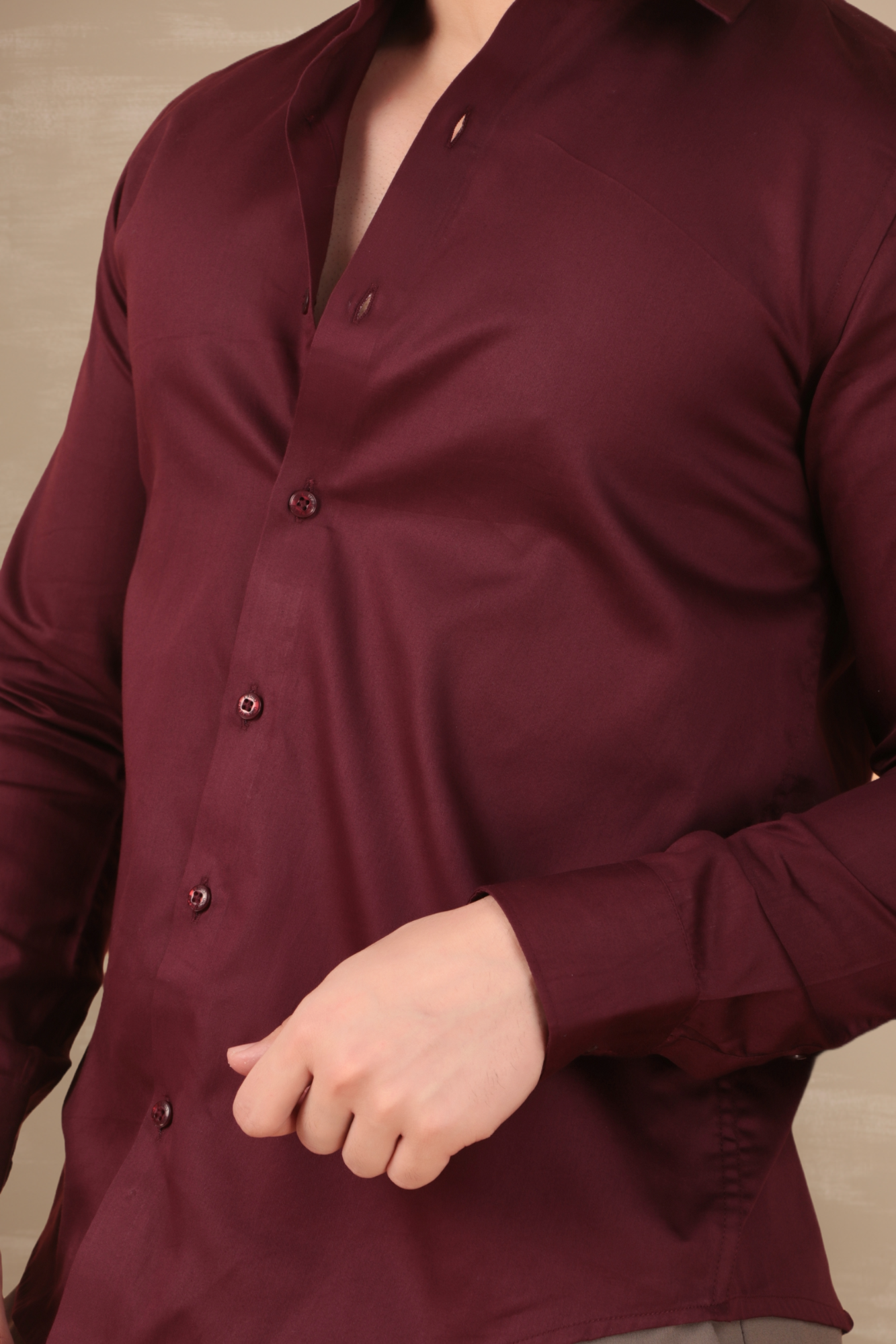 Essential Satin Shirt Wine