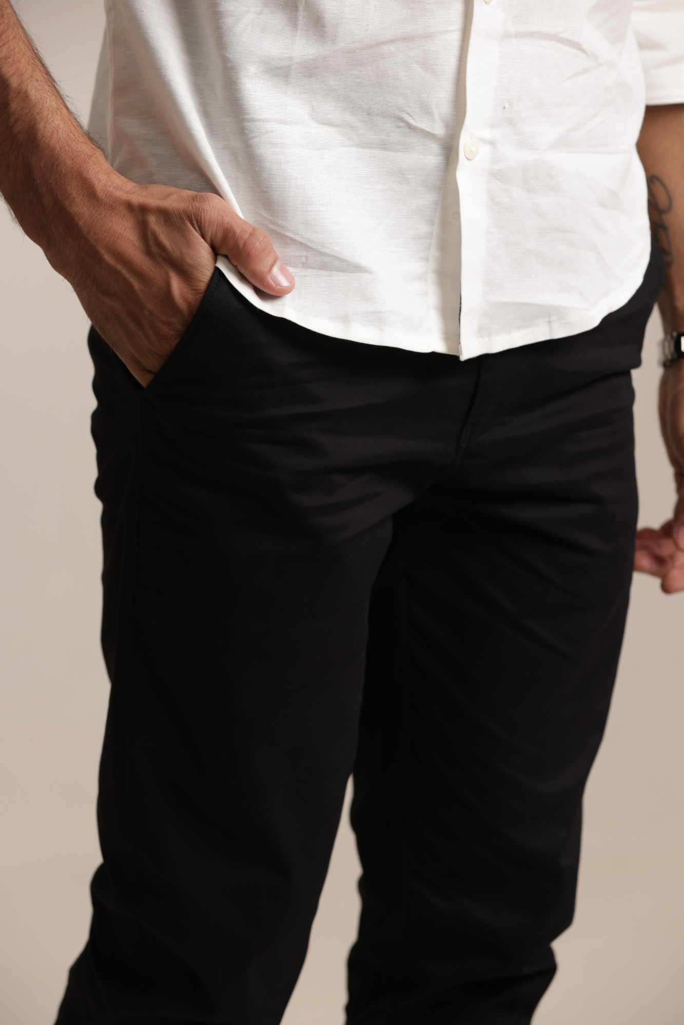 Classic Slim Fit Chinos Trouser Black