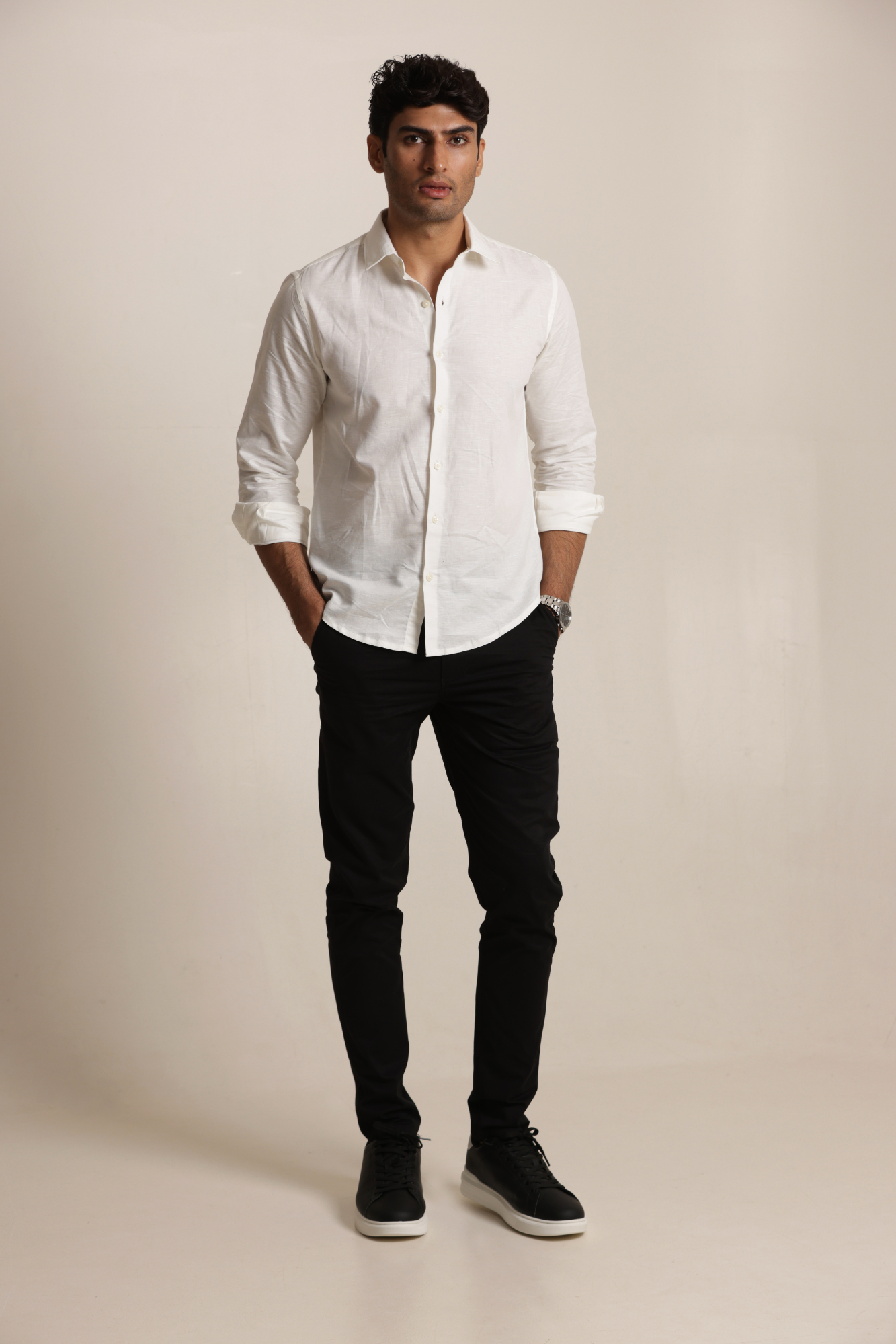 Classic Slim Fit Chinos Trouser Black